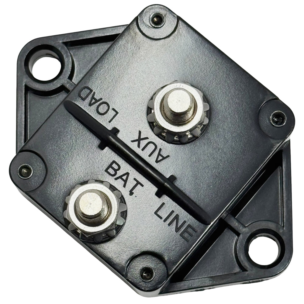 676307 - 70 Amp Waterproof Panel Mount Circuit Breaker, 32V DC Auto-Reset, 1/4-28 Studs