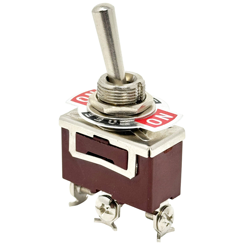 696308 - Heavy Duty ON-OFF-ON Toggle Switch, SPDT, 3 Screw Terminal, 30A/12VDC, 20A/125VAC, 15A/250VAC