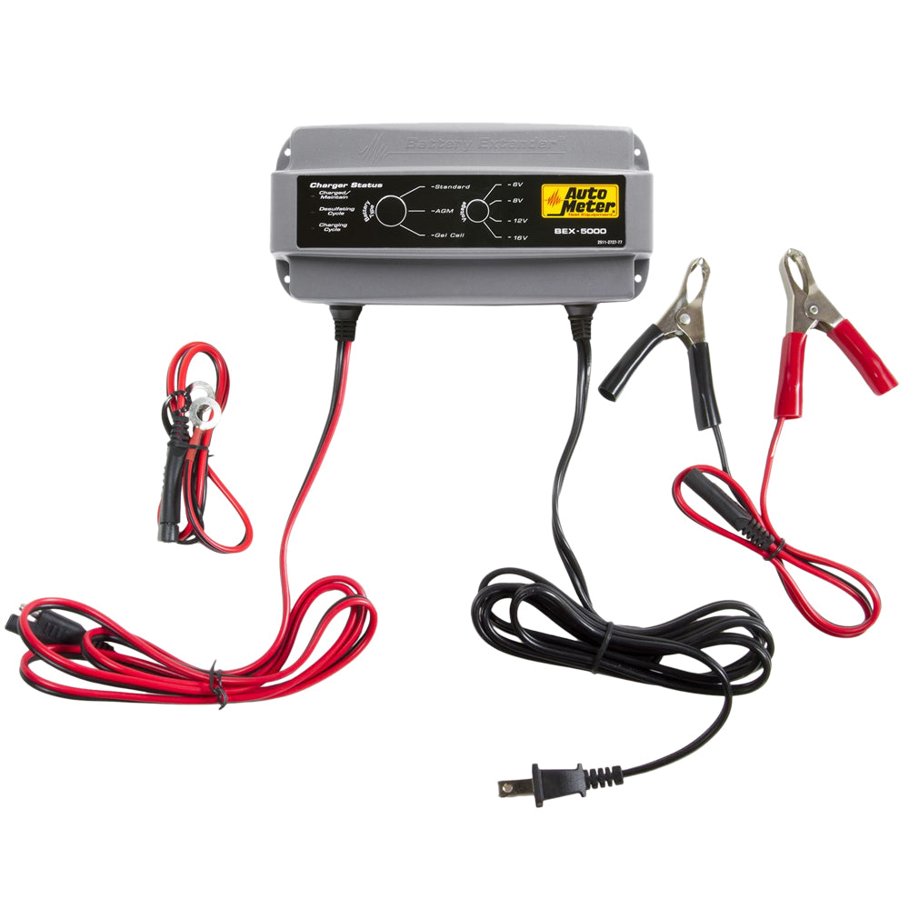 AutoMeter BEX-5000 Battery Extender - 6V, 8V, 12V, 16V/5A Charger/Maintainer
