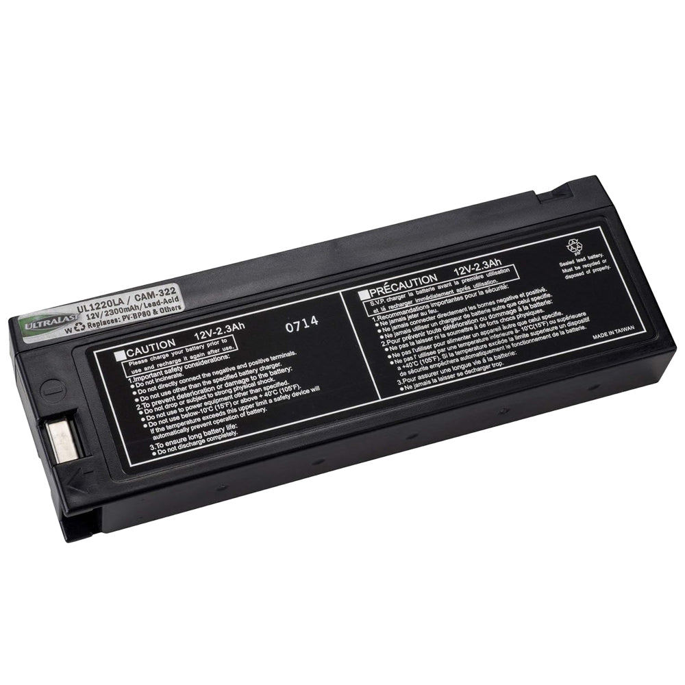 CAM-322 - UltraLast Camcorder Battery - Replacement for Canon BP-100, 12V, 2300mAh SLA