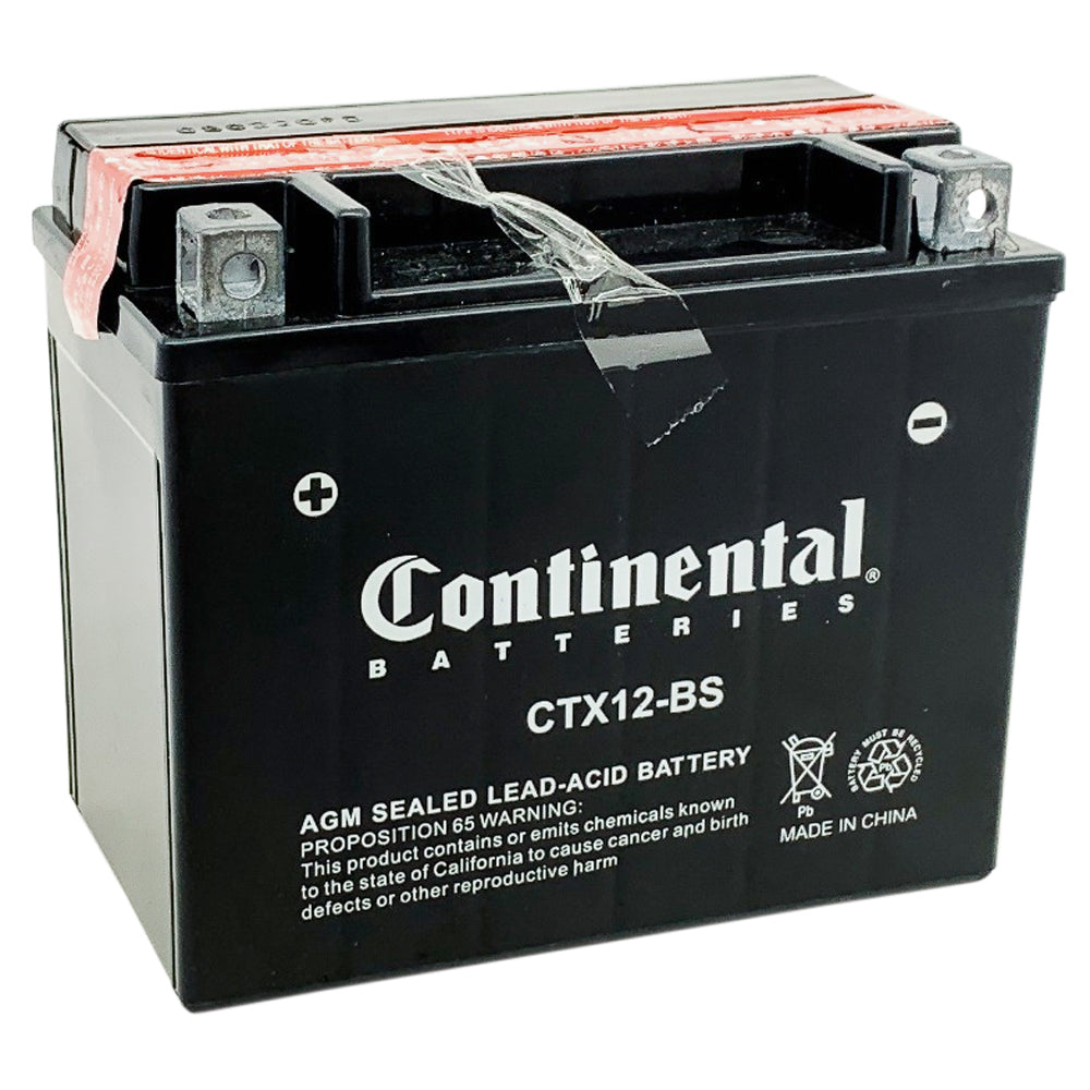 Continental CTX12-BS 12V AGM MC Battery, Dry Charged w/Acid Pack 10 AH, 180 CCA