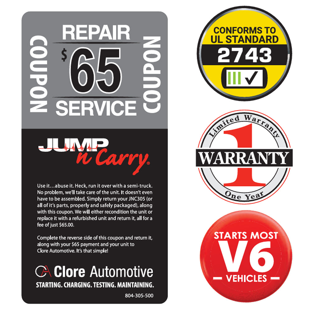 JNC305 - Jump-n-Carry 300 Amp Start Assist 12 Volt Lithium Jump Starter