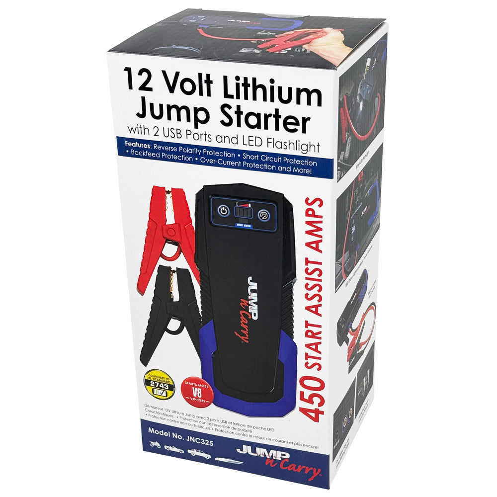JNC325 - Jump-n-Carry 450 Amp Start Assist 12 Volt Lithium Jump Starter