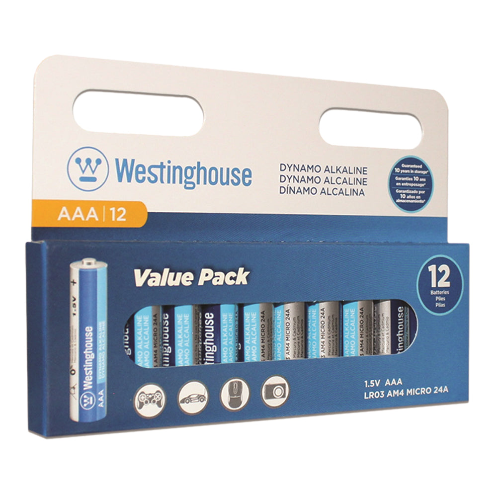 LR03-HP12 - Westinghouse AAA Dynamo Alkaline - Hang Pack of 12