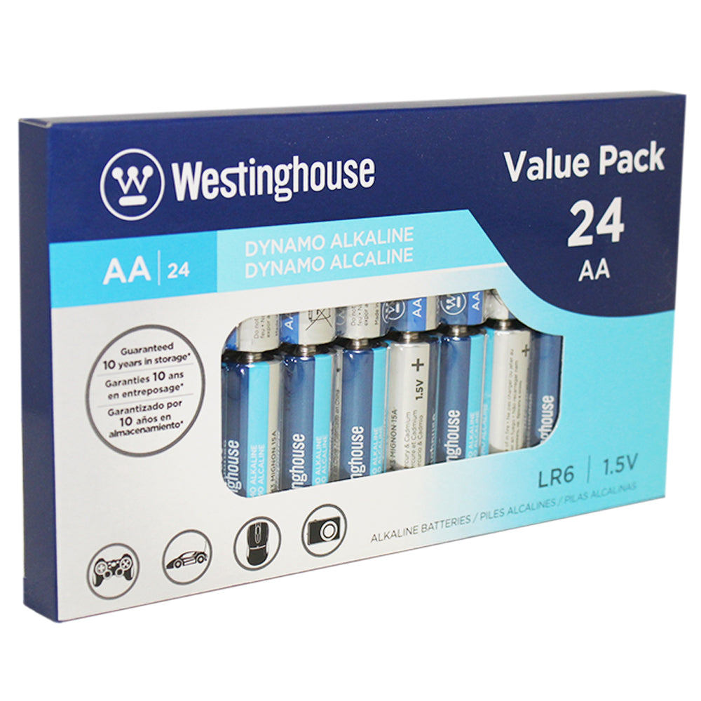 LR06-CB24 - Westinghouse AA Dynamo Alkaline Batteries - Box of 24