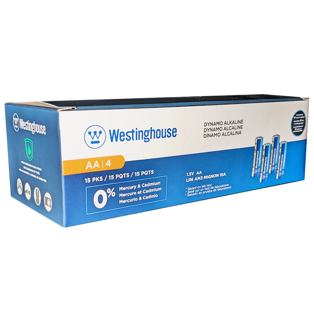 LR06-SP4-60 - Westinghouse AA Dynamo Alkaline Batteries - Box of 60