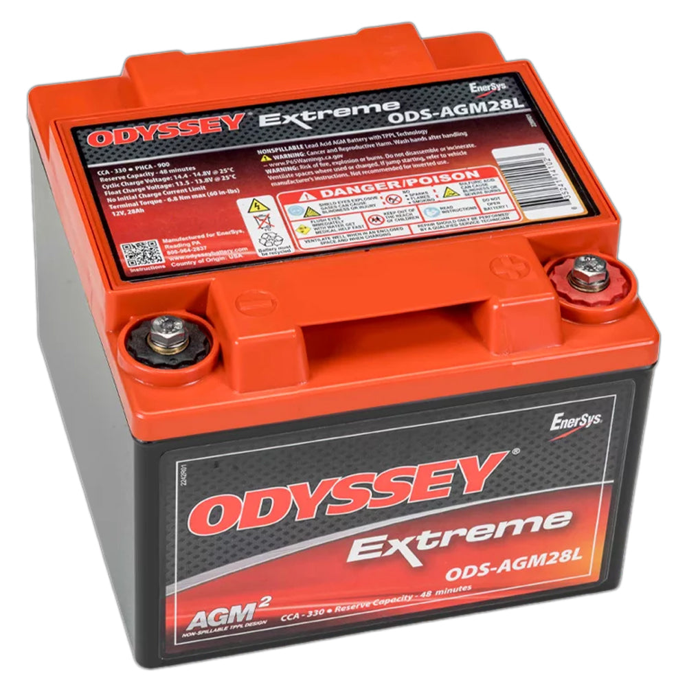 Odyssey ODS-AGM28L Extreme Powersport SLA Battery , 900 PHCA, M6 Receptacle Terminals