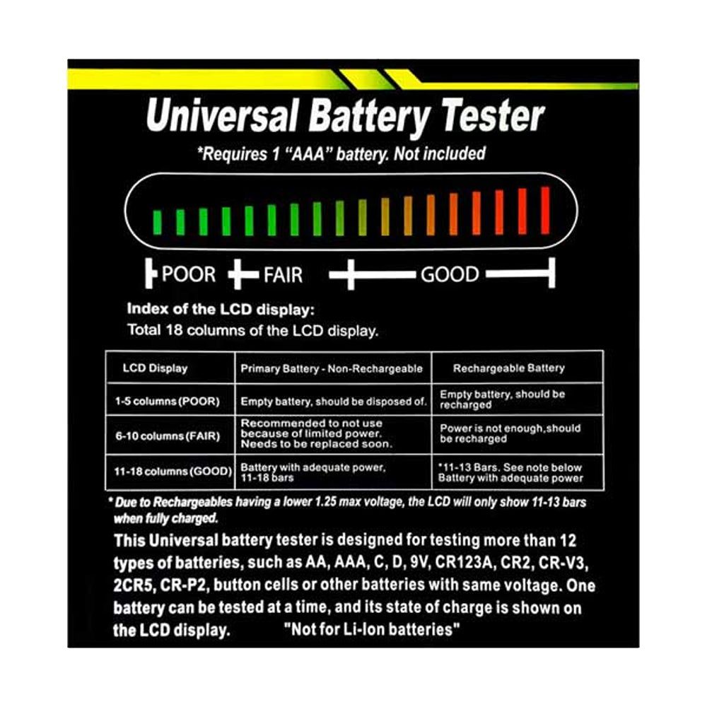 ULMULTITEST - UltraLast Universal Battery Tester with LCD Display