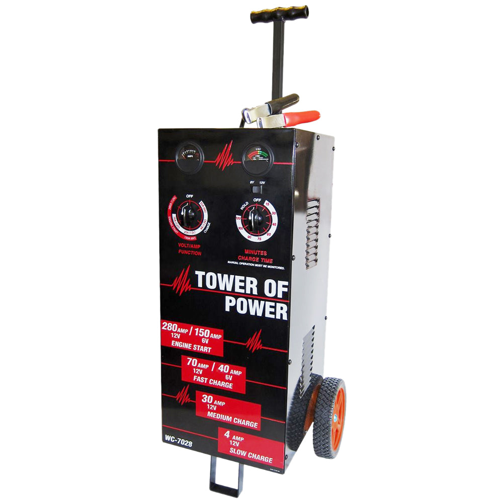 AutoMeter WC-7028 "Tower of Power" Wheel Charger, 6/12V Manual 70A, 30A, 4A, 280A Boost