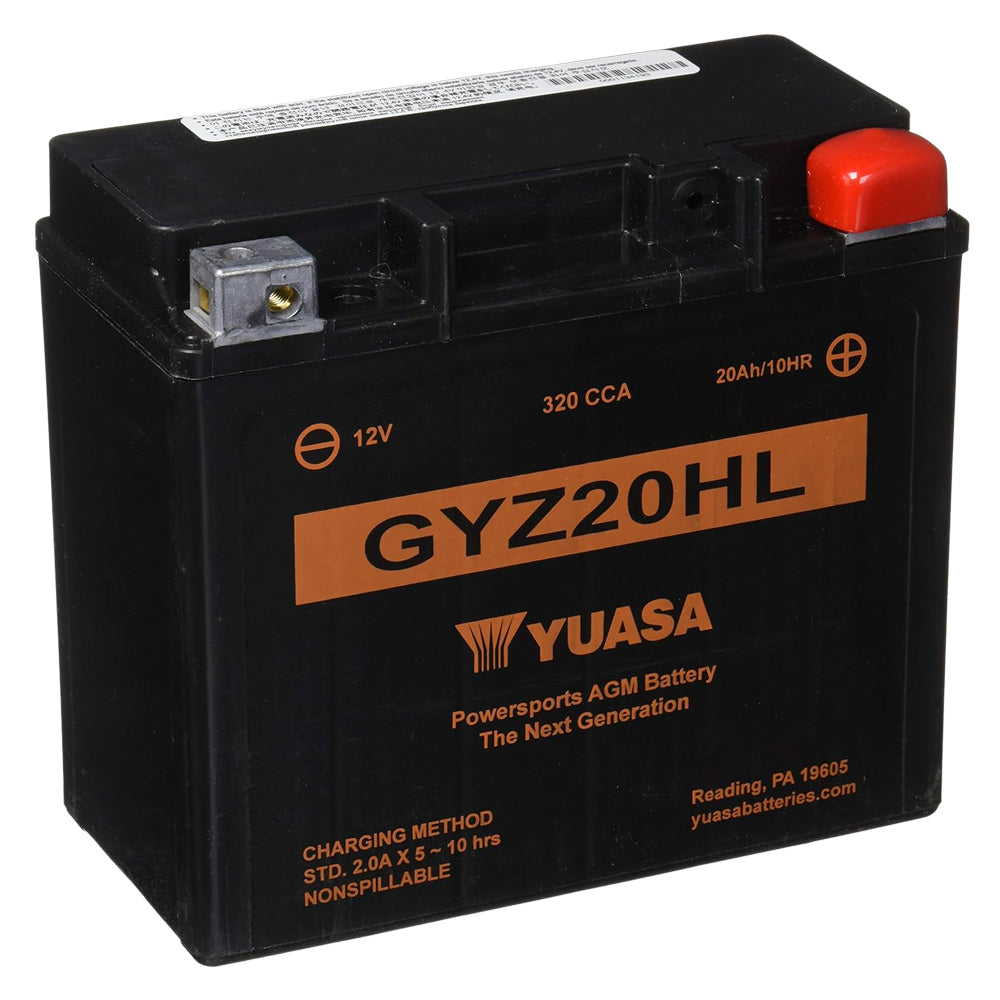 Yuasa GYZ20HL High Performance 12V AGM MC Battery, Factory Activated, 20 AH, 320 CCA M720GH