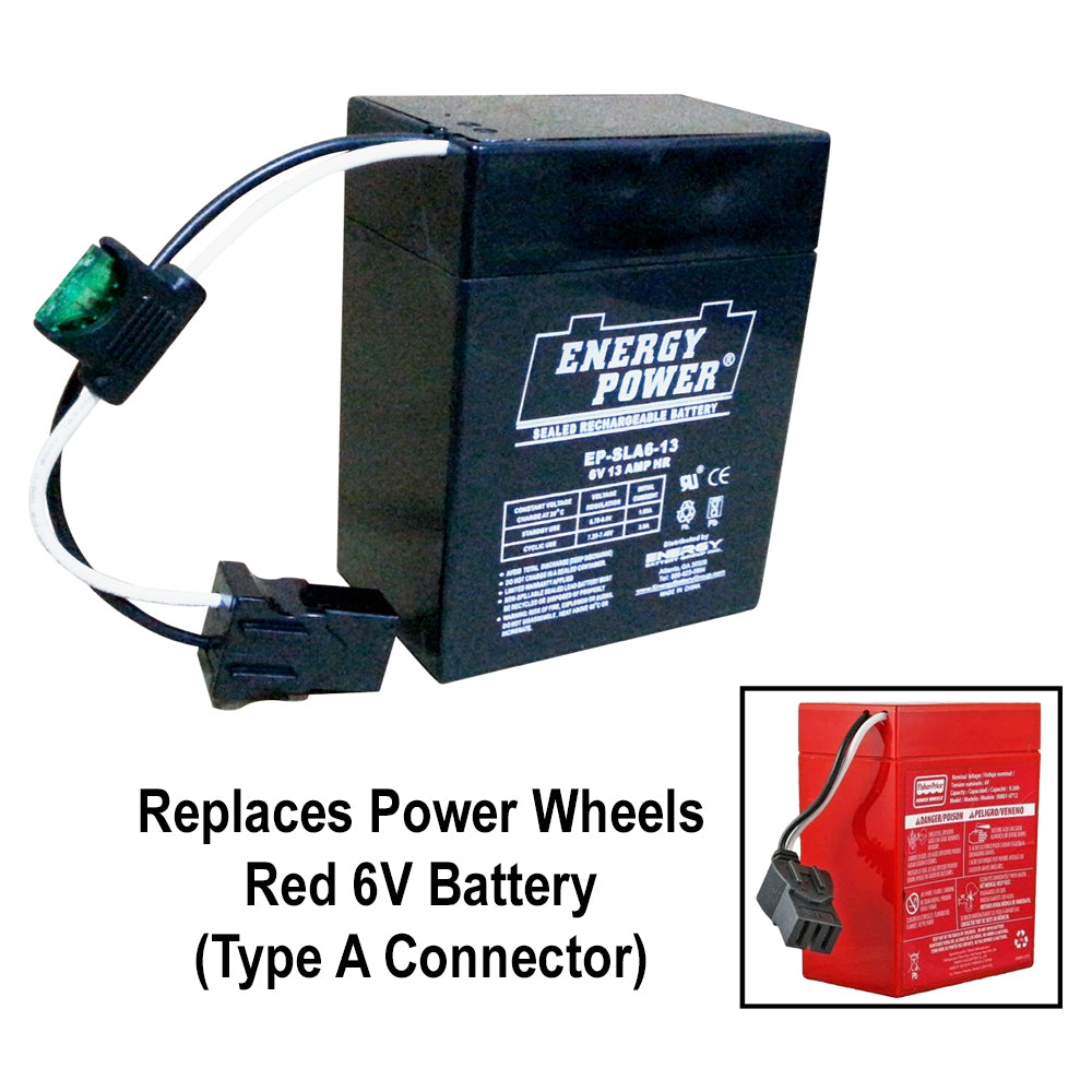 Energy Power 6V, 13AH SLA AGM Battery for Power Wheels Riding Toys