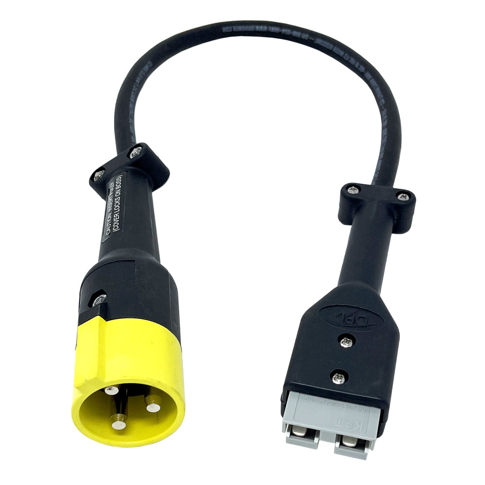 207000096 - Schauer Golf Car Charger Adapter - SB50 Gray to Star Car 36V 3-Pin (Yellow)