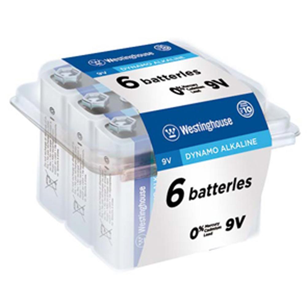 Westinghouse 9V Dynamo Alkaline - Plastic Tub of 6