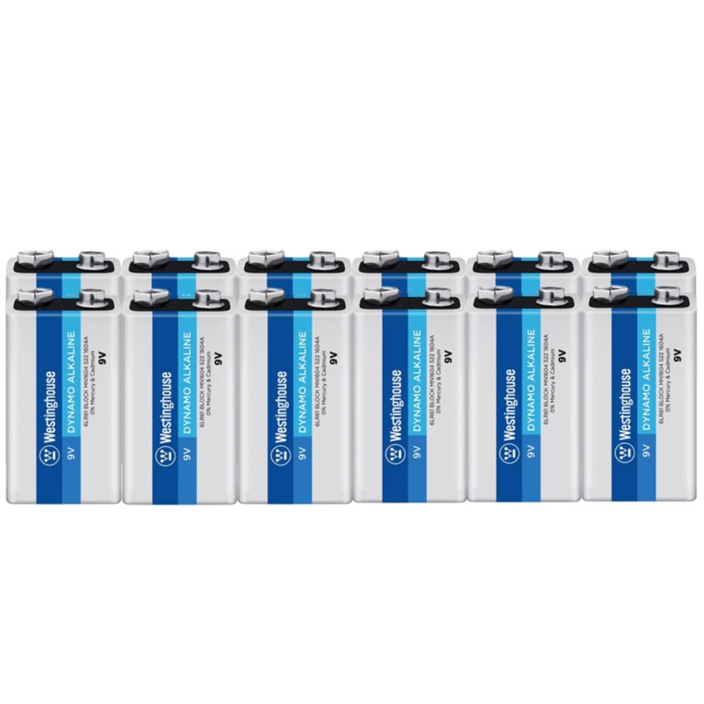 Westinghouse 9V Dynamo Alkaline - Shrink Pack of 12
