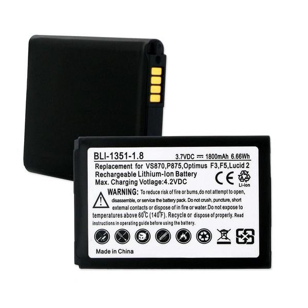 Cell Phone Battery - LG BL-59JH 3.7V 1800mAh LI-ION BATTERY / BLI-1351-1.8 / CEL-VS870