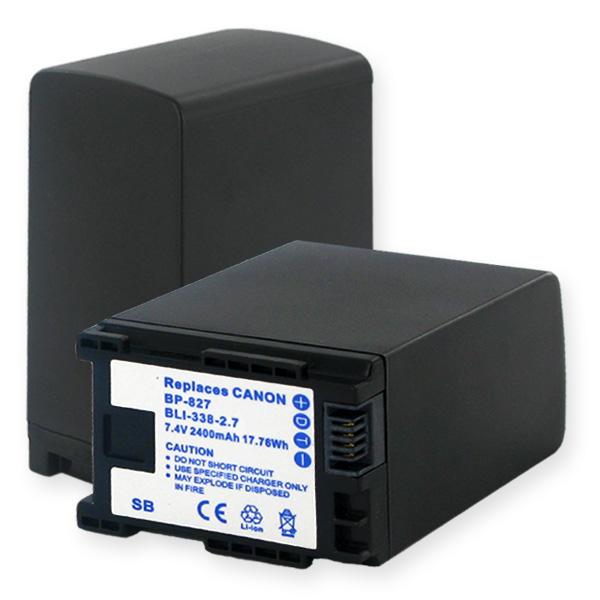 Video Battery - CANON BP-827 7.4V 2400MAH / BLI-338-2.7 / CAM-BP827