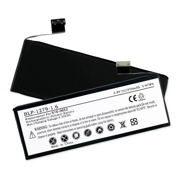 Cell Phone Battery (Embedded) - APPLE IPHONE 5S 616-0652 3.8V 1570mAh LI-POL BATTERY (T) / BLP-1279-1.6 / CEL-IP5S