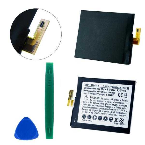 Cell Phone Battery (Embedded) - MOTOROLA Z FORCE XT1650 GV40 3.8V 2800mAh LI-POL BATTERY (T) / BLP-1570-2.8 / CEL-GV40