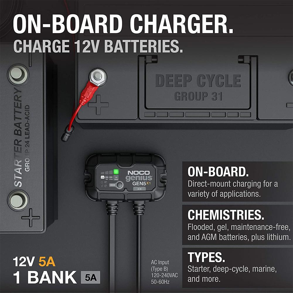 NOCO GEN5X1 1-Bank 5A Onboard Battery Charger & Maintainer