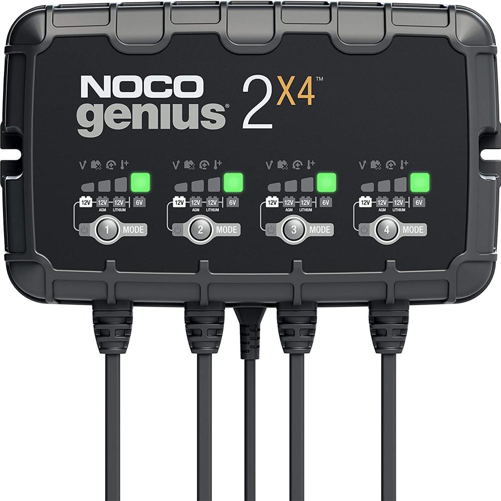 NOCO GENIUS2X4 4-Bank, 8-Amp (2A per bank) Battery Charger & Maintainer