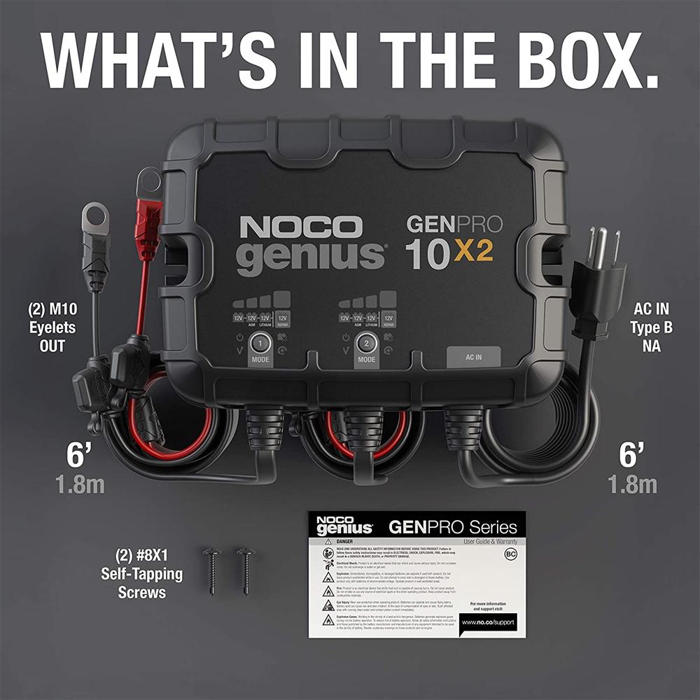NOCO GENPRO10X2 2-Bank 20A Onboard Battery Charger & Maintainer