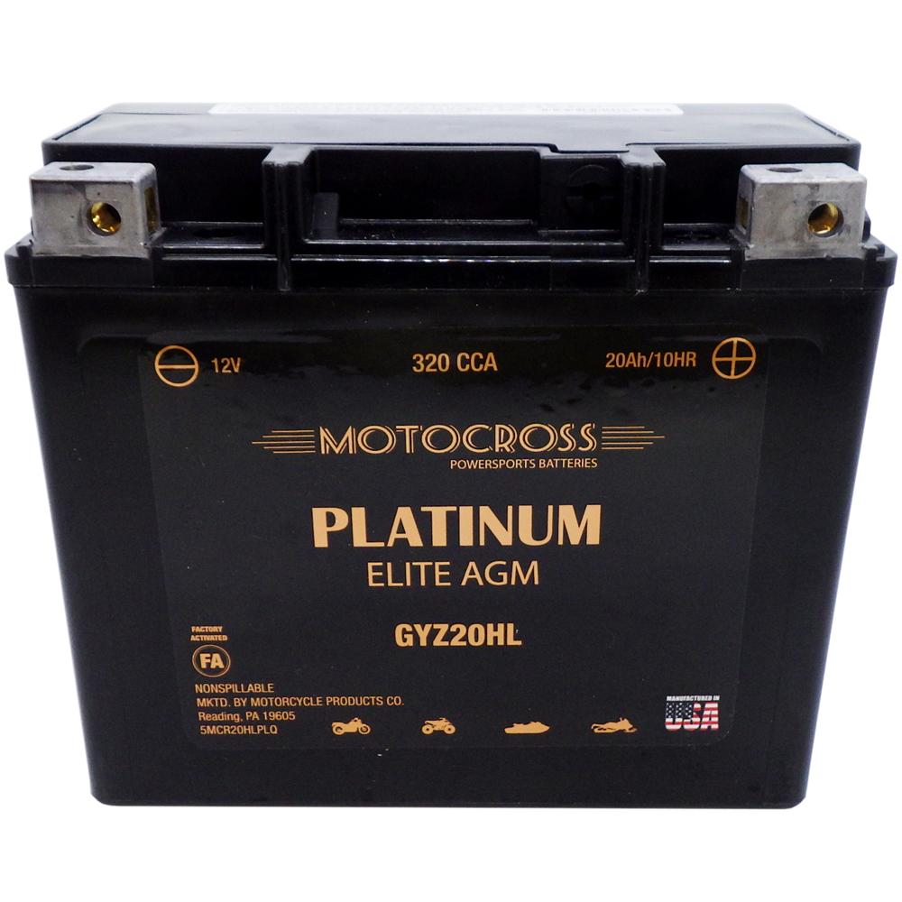 GYZ20HL High Performance 12V AGM MC Battery, FA, 20 AH, 320 CCA M720GH