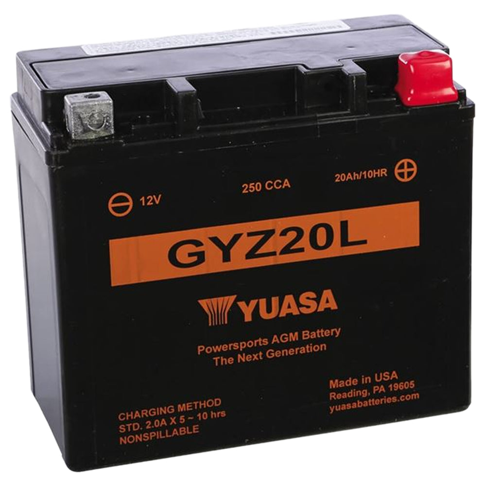 GYZ20L High Performance 12V AGM MC Battery, FA, 20 AH, 250 CCA M720GZ