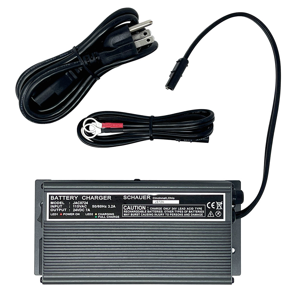 JAC0724-R-SEC - REFURBISHED Schauer 24V, 7A Fully Automatic Electronic Charger/Maintainer - 115VAC - Ring Terminals