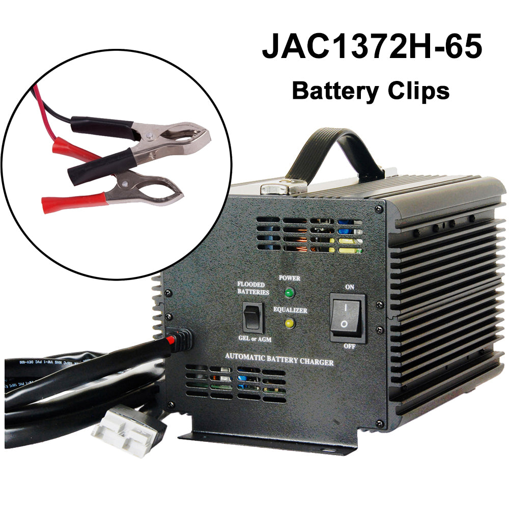 JAC1372H - Schauer 72V, 13A Fully Automatic Electronic Charger/Maintainer - Auto-Sensing 120/240VAC - Includes Choice of DC Connector