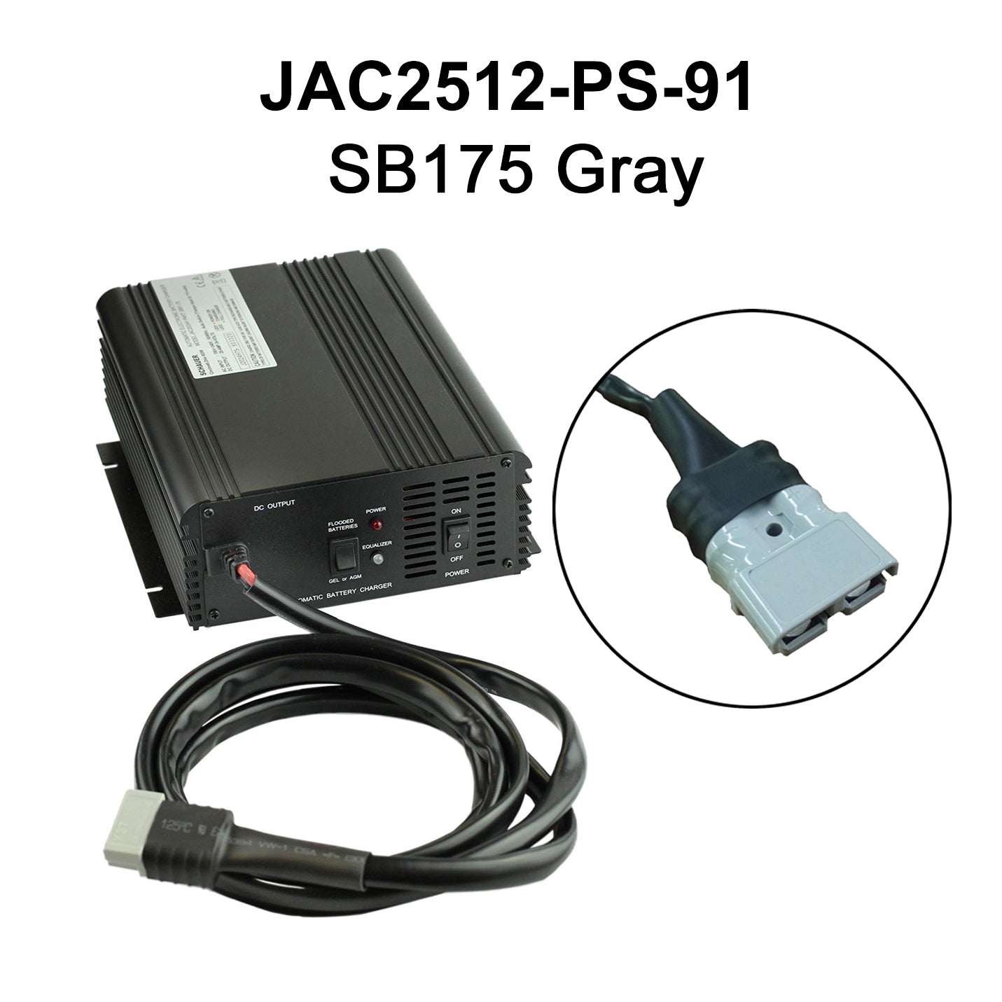 JAC2512-PS - Schauer 12V, 25A Power Supply & Intelligent Electronic Charger with Float/Maintenance Mode - Includes Choice of DC Connector