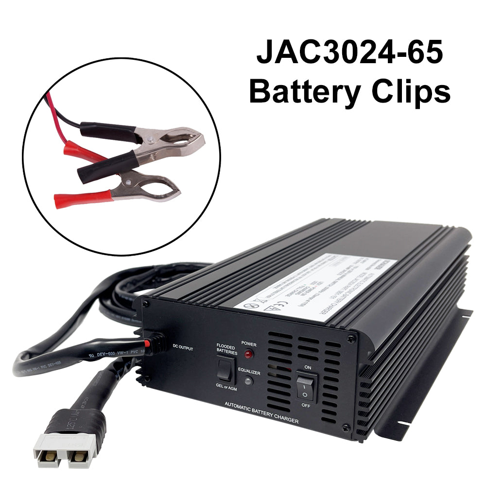 JAC3024 - Schauer 24V, 30A Intelligent Electronic Charger with Float/Maintenance Mode - Includes Choice of DC Connector