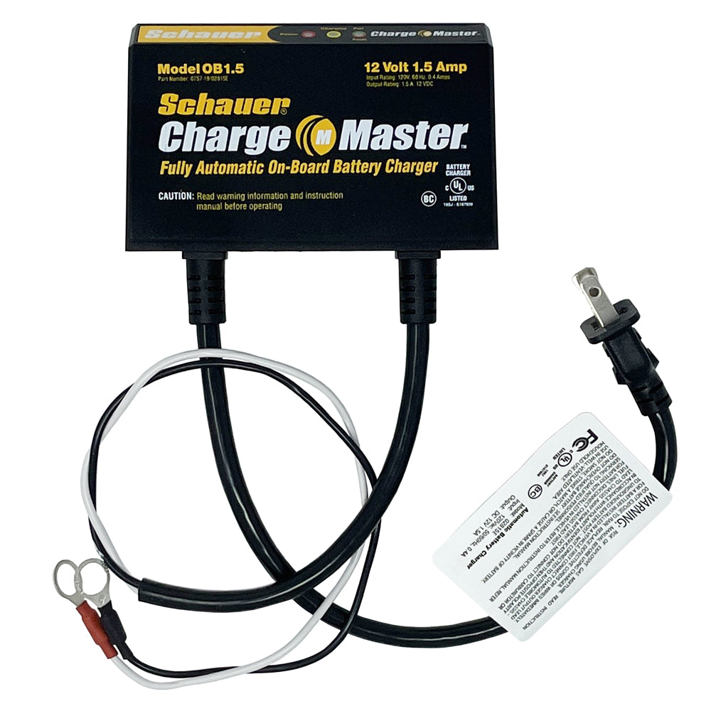 OB1 - Schauer 12V, 1.5A Fully Automatic On-Board Waterproof Maintainer - 115VAC - Ring Terminals