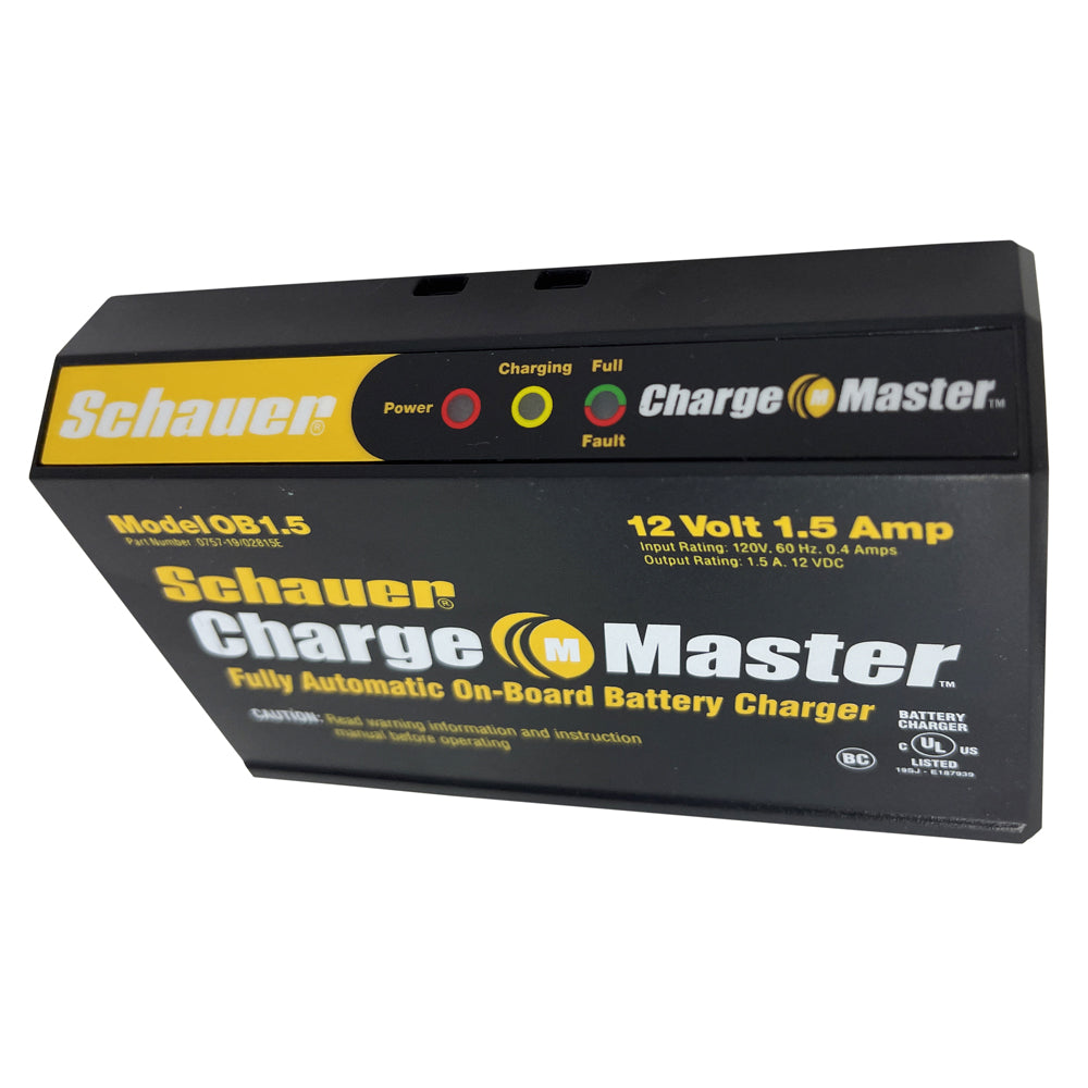 OB1 - Schauer 12V, 1.5A Fully Automatic On-Board Waterproof Maintainer - 115VAC - Ring Terminals