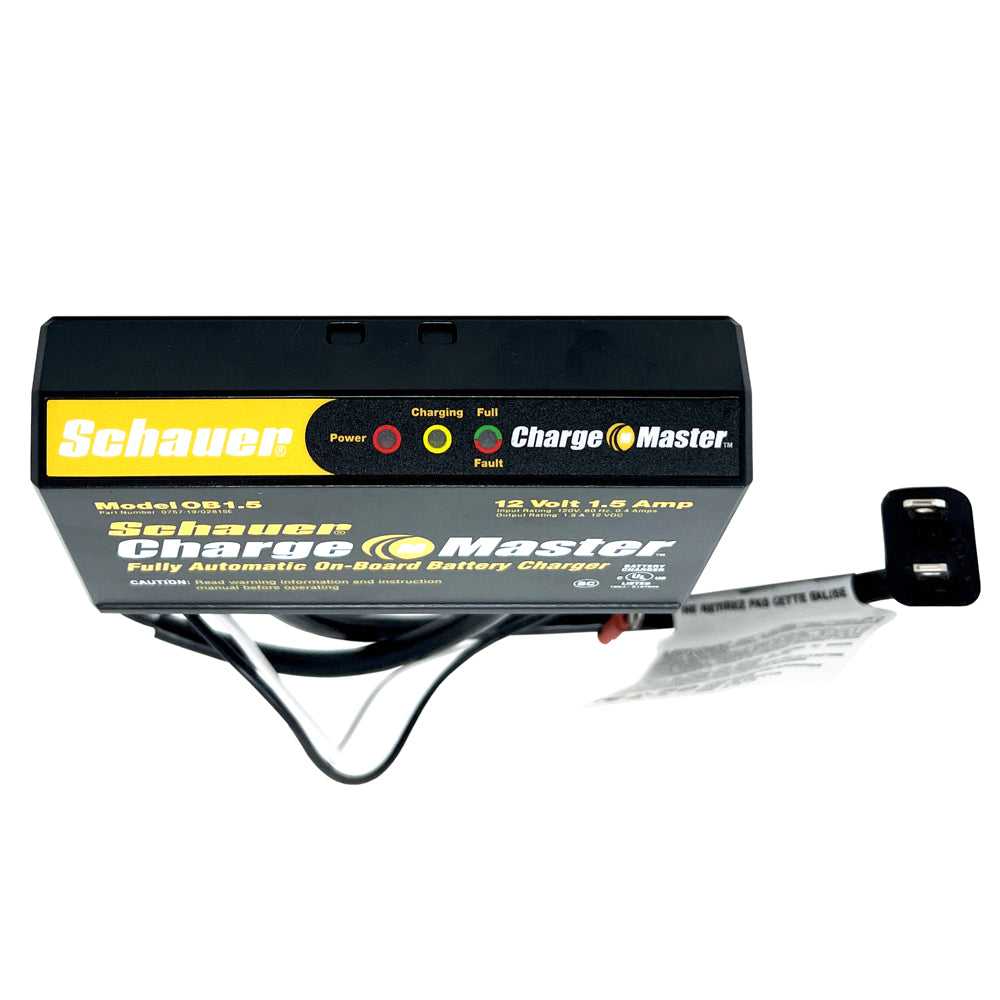 OB1 - Schauer 12V, 1.5A Fully Automatic On-Board Waterproof Maintainer - 115VAC - Ring Terminals