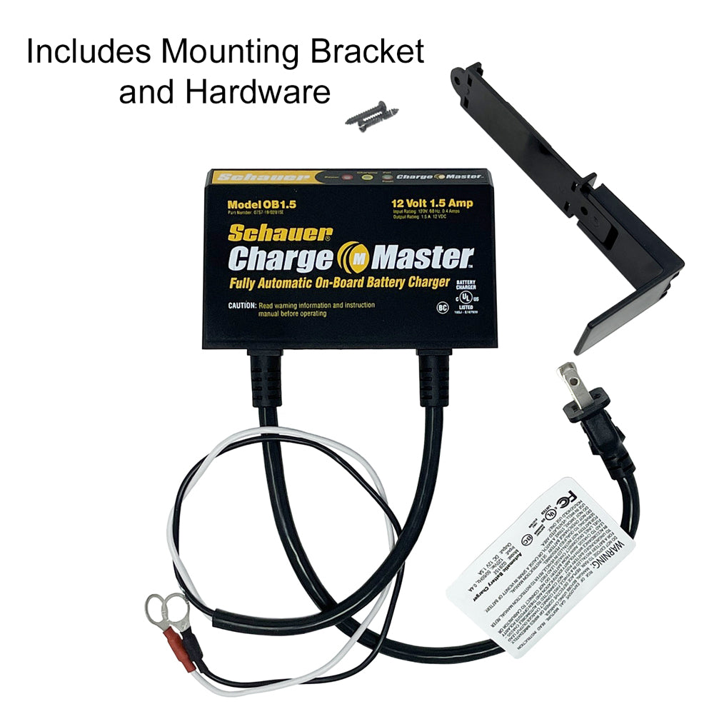 OB1 - Schauer 12V, 1.5A Fully Automatic On-Board Waterproof Maintainer - 115VAC - Ring Terminals
