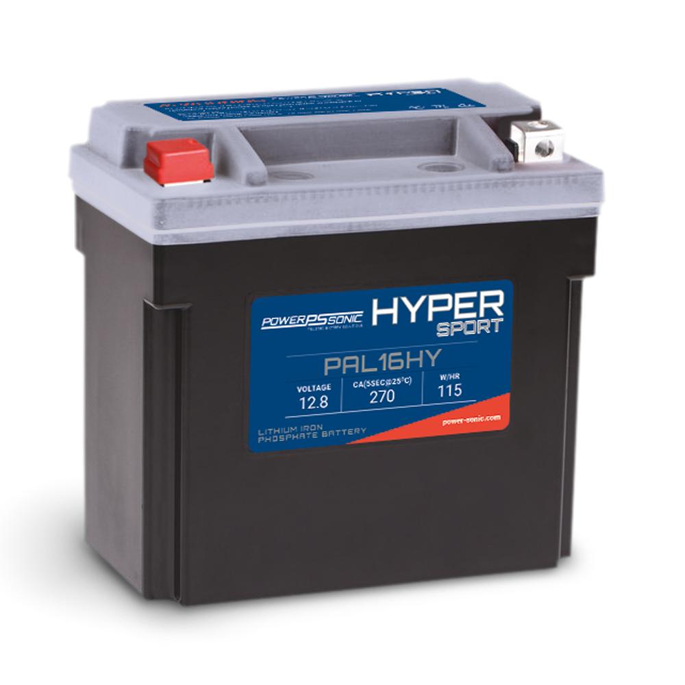 PowerSonic Hyper Sport LiFePO4 Battery PAL16HY - 12.8V 270CA 12Ah-18Ah  Replaces YTX14H  YTX14H-BS  YTX16-BS