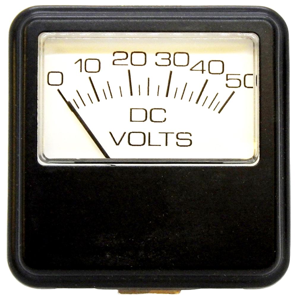PR24-50DV - Volt Meter 0-50V DC Metal Face Clamp-Mount Heavy-Duty for Battery Chargers