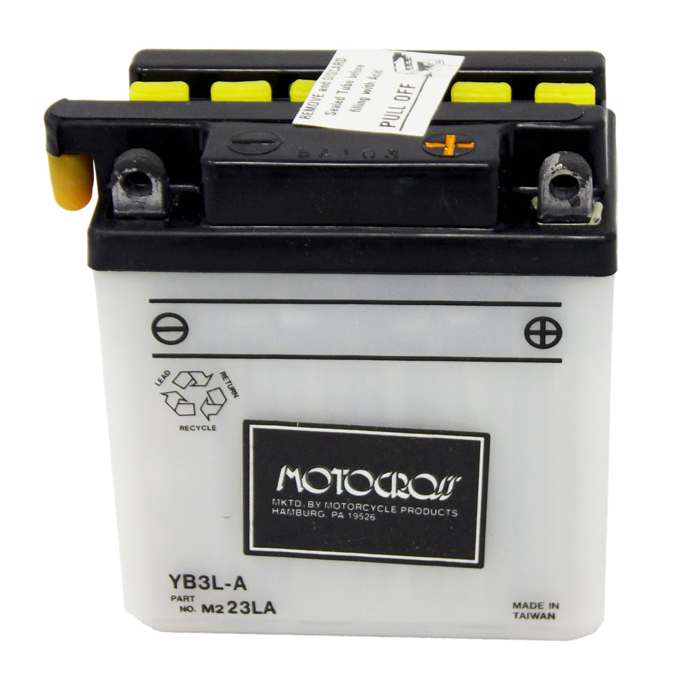 YB3L-A High Perf Conv 12V MC Battery, Dry Charged 3 AH, M223LA