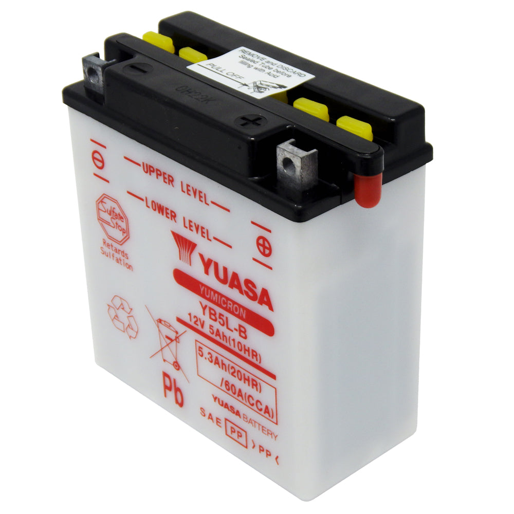 YB5L-B High Perf Conv 12V MC Battery, Dry Charged 5 AH, M225LB
