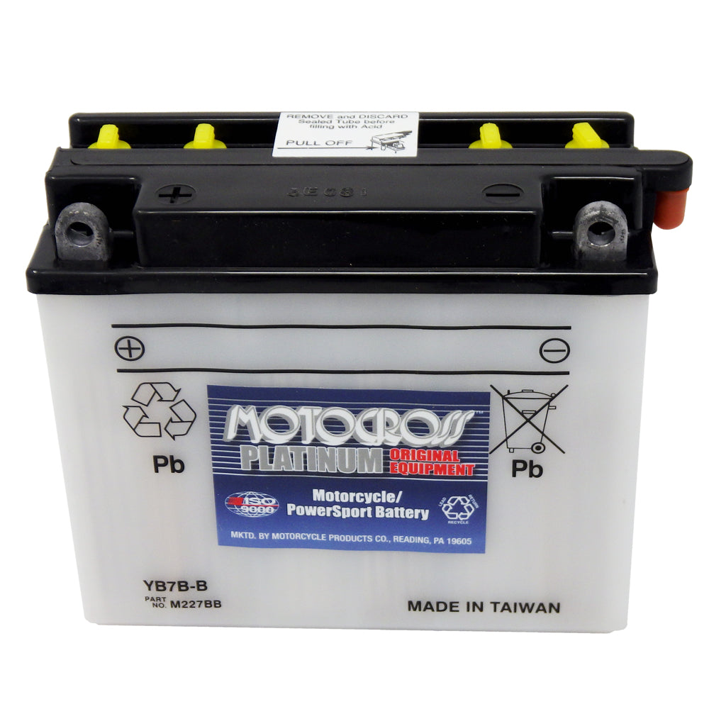 YB7B-B High Perf Conv 12V MC Battery, Dry Charged 7 AH, M227BB