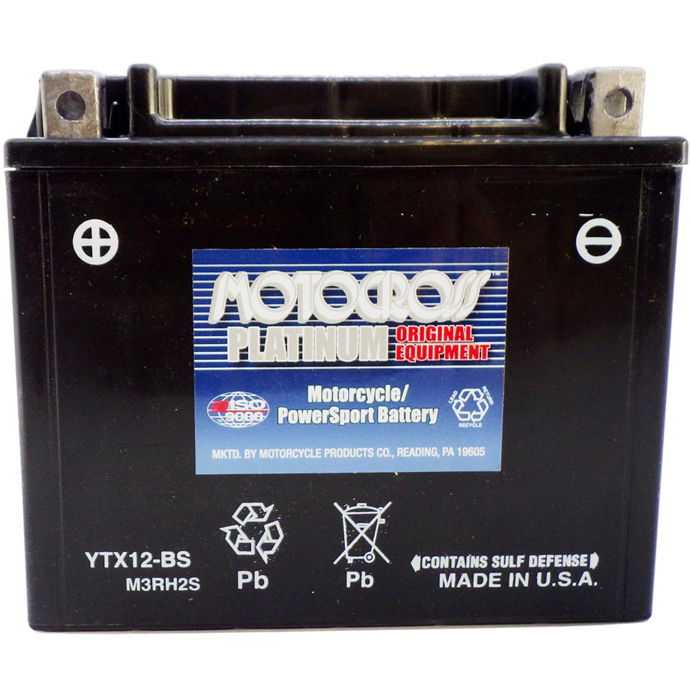 YTX12-BS 12V AGM MC Battery, Dry Charged w/Acid Pack 10 AH, 180 CCA M3RH2S