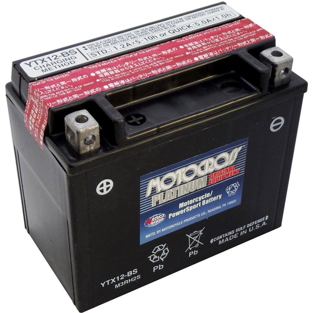 YTX12-BS 12V AGM MC Battery, Dry Charged w/Acid Pack 10 AH, 180 CCA  M3RH2S