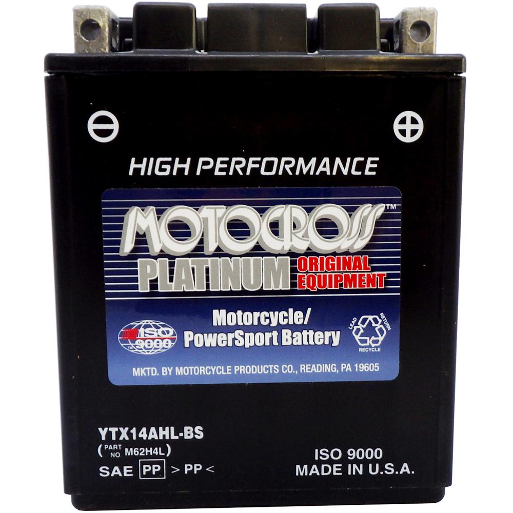 YTX14AHL-BS High Performance 12V AGM MC Battery, Dry Charged w/Acid Pack 12 AH, 210 CCA M62H4L