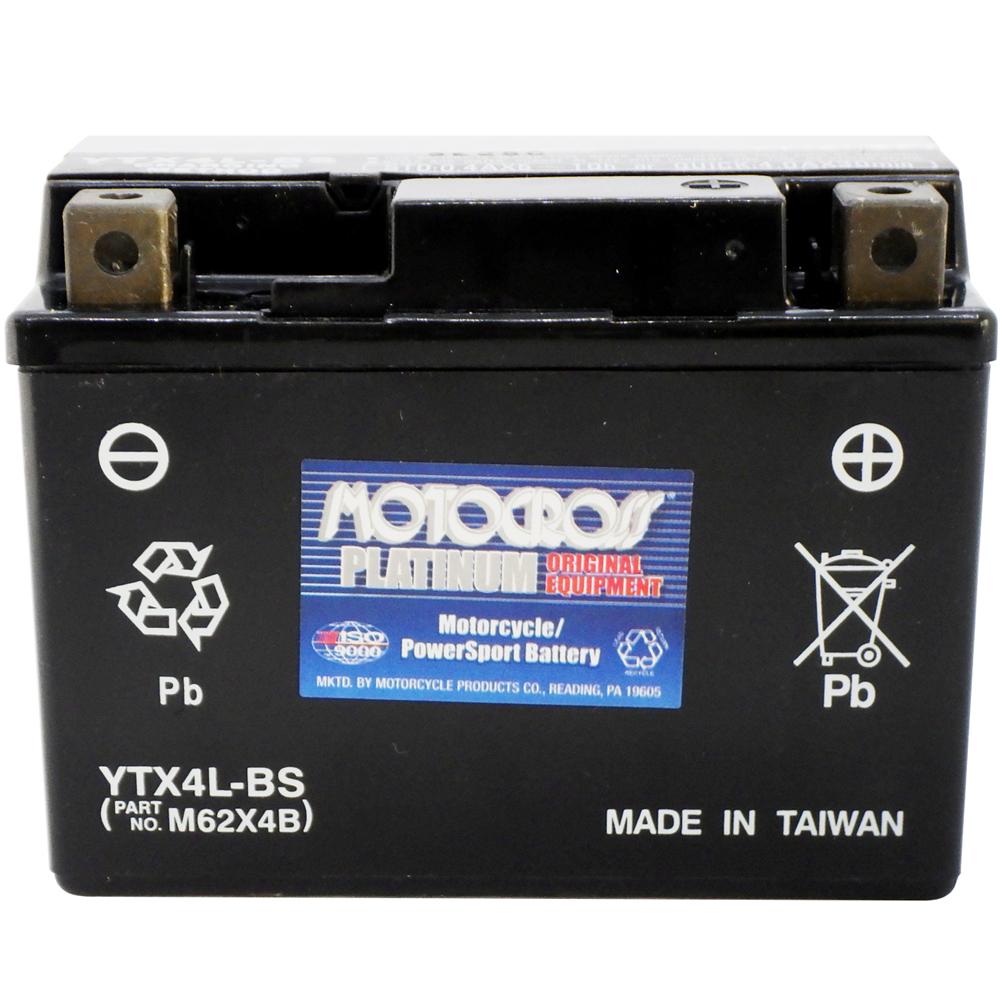 YTX4L-BS 12V AGM MC Battery, Dry Charged w/Acid Pack 3 AH, 50 CCA M62X4B