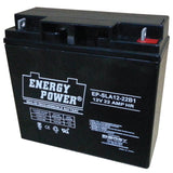 Energy Power 12V, 22AH SLA AGM Battery - B1 Terminals (M5 Nut & Bolt)