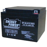 Energy Power 12V, 26AH SLA AGM Battery - B1 Terminals (M5 Nut & Bolt)