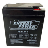Energy Power 6V, 9AH SLA AGM Battery - T1 Push-on Terminals (.187")