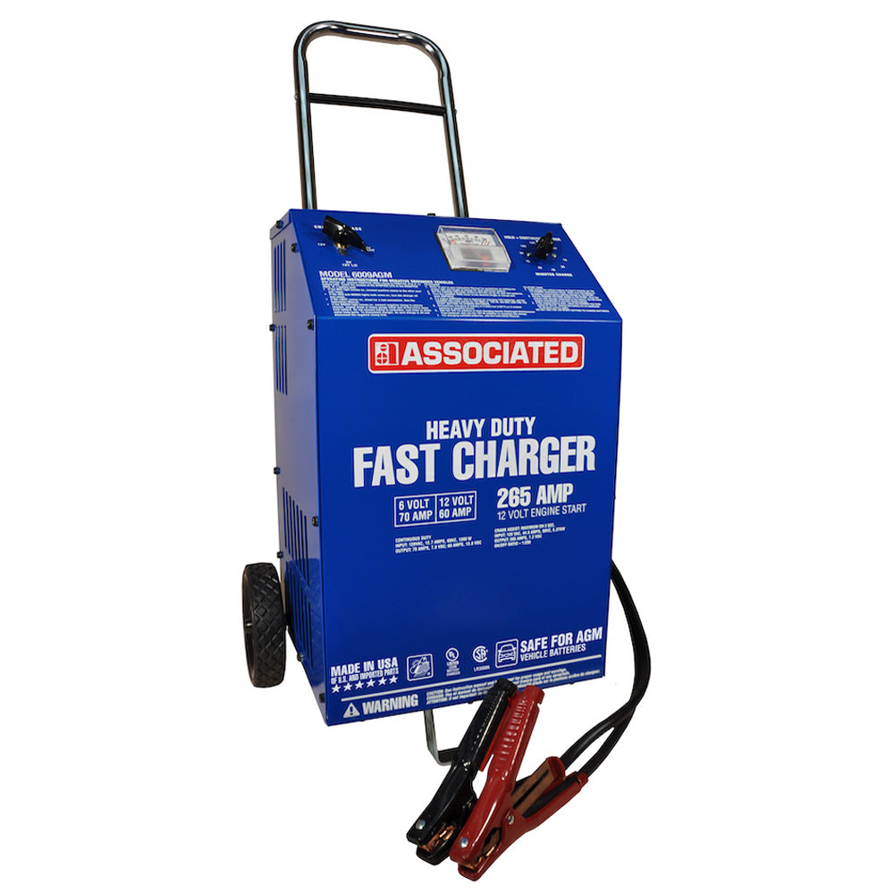 Associated 6009AGM Heavy Duty Wheel Charger, AGM Safe - 6/12V, 70/65A