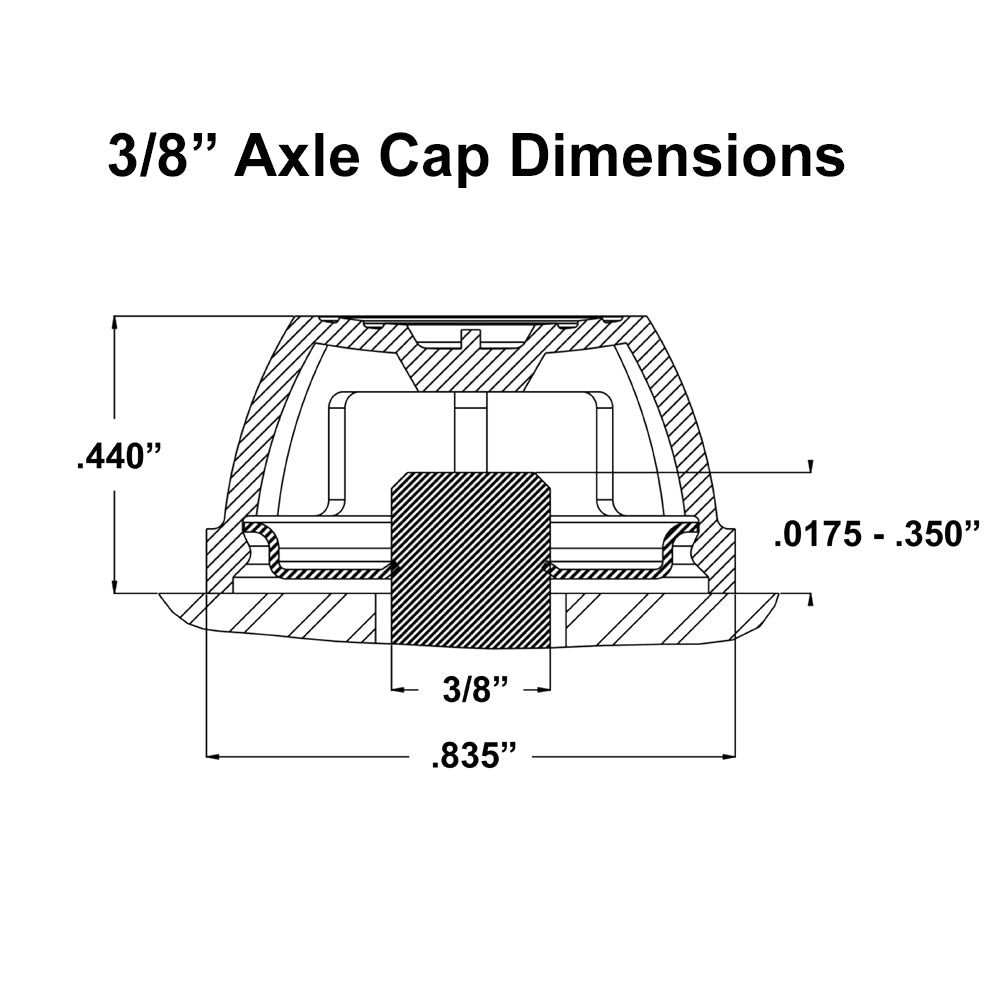 609081 - Axle Cap Nut, Push-On 3/8" Decorative Black Plastic Pal Nut