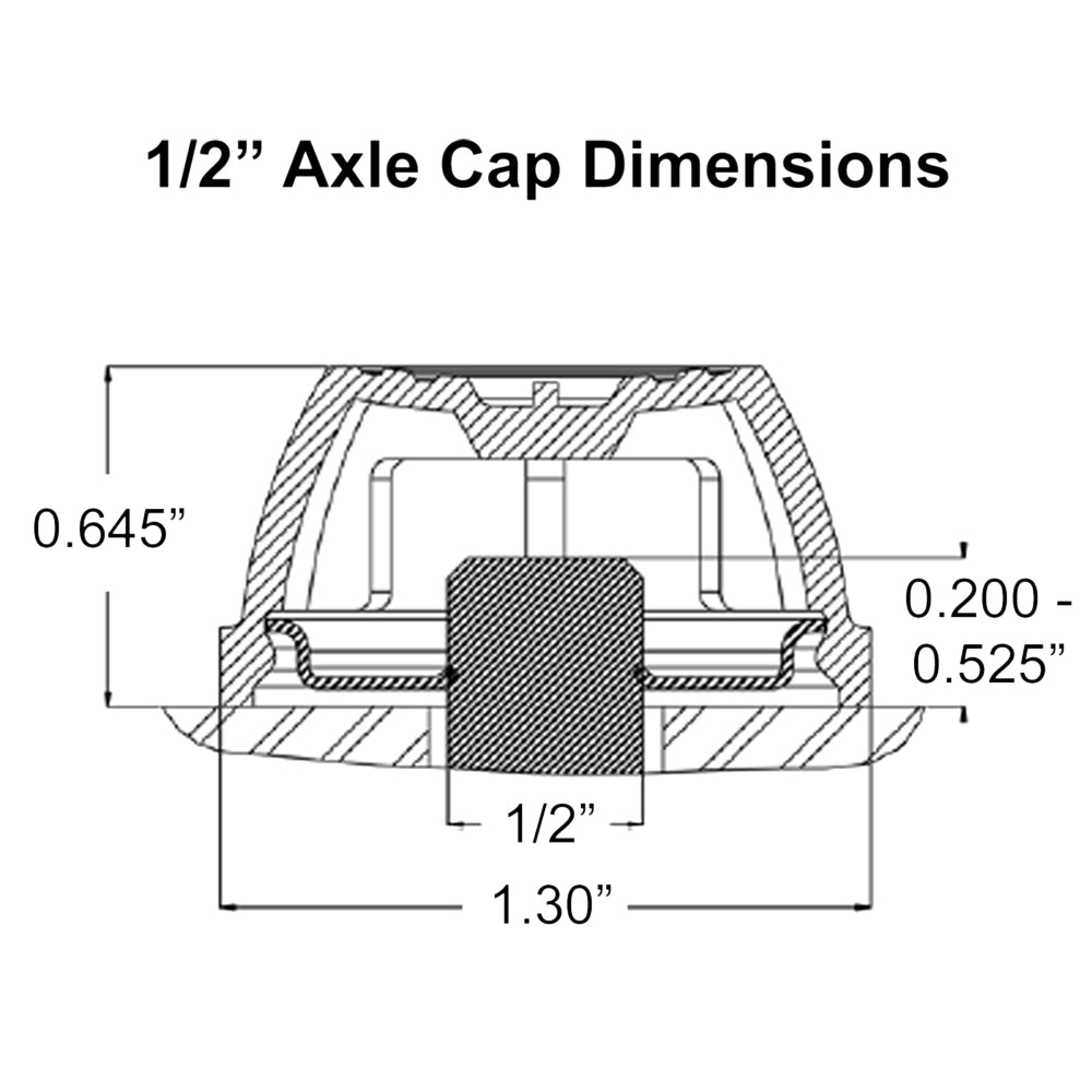 609082 - Axle Cap Nut, Push-On 1/2" Decorative Black Plastic Pal Nut